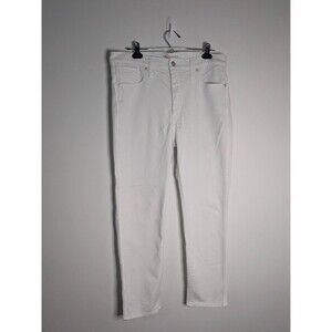 Madewell White STOVEPIPE Woman Jeans 31 High Rise Straight Leg Denim Stretch EUC